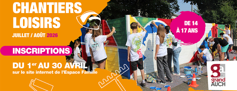 Inscrivez-vous aux chantiers loisirs 