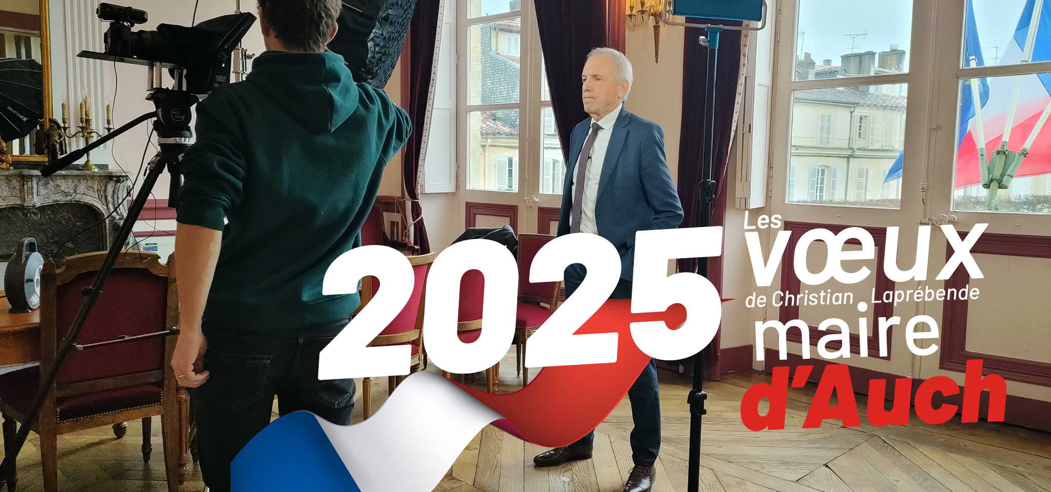 2025 01 décors tournage voeux Maire d'Auch