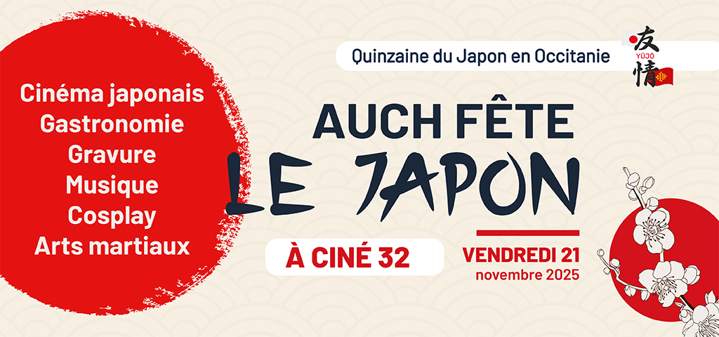 couv fête du Japon montagnes noires, orchidées sur fond  rouge et beige