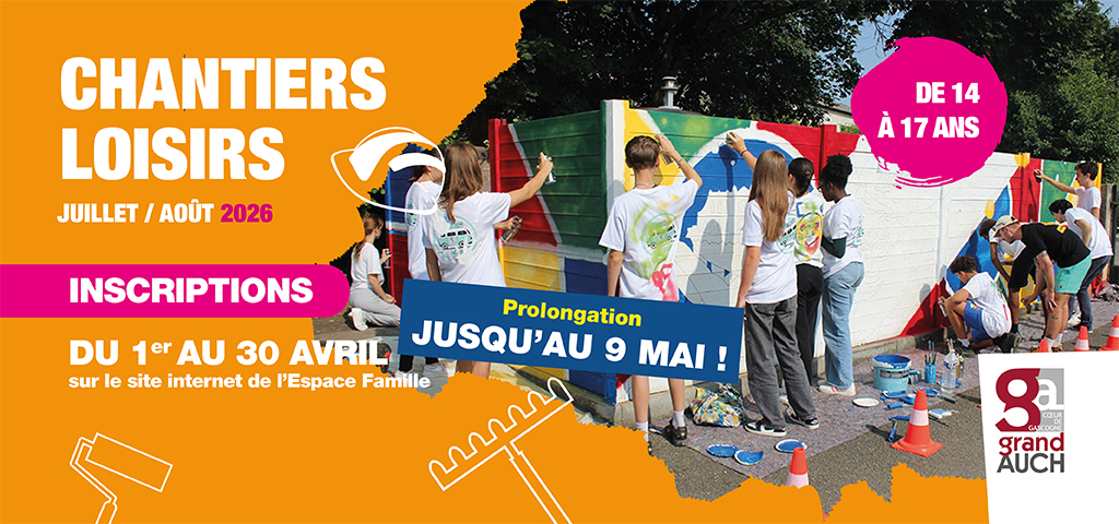 Inscrivez-vous aux chantiers loisirs avec Grand Auch Coeur de Gascogne en avril 2026