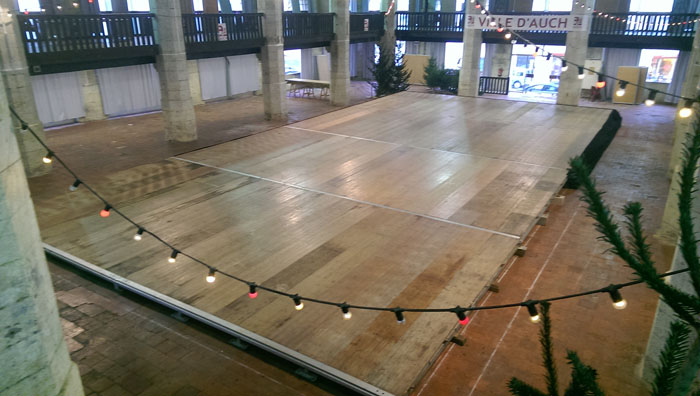 Préparation du marché de Noël