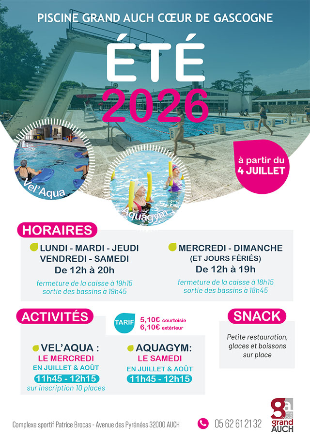 Tarifs et horaires d'été 2025/2026